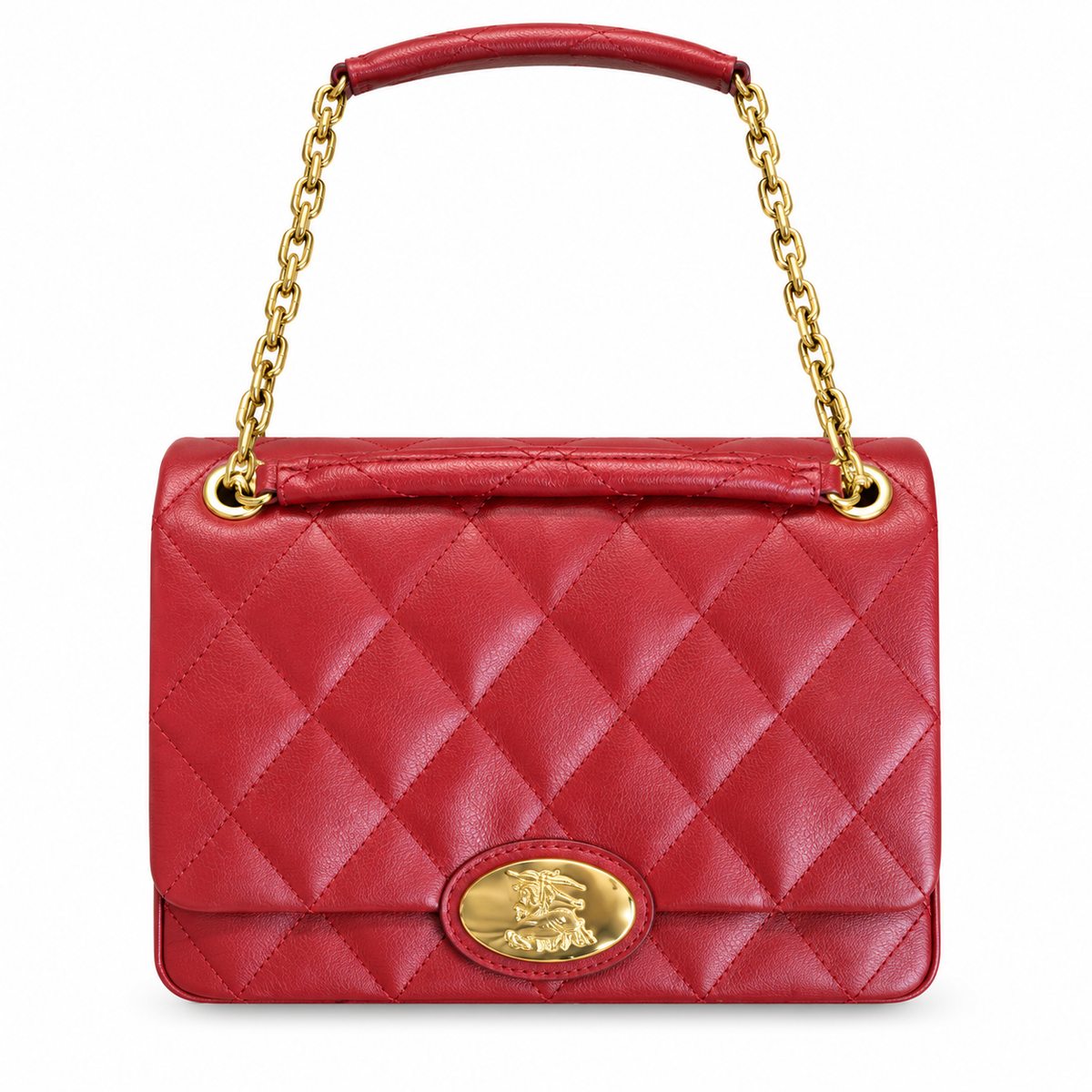 Burberry Ruby Radiance Quilted Chain Bag