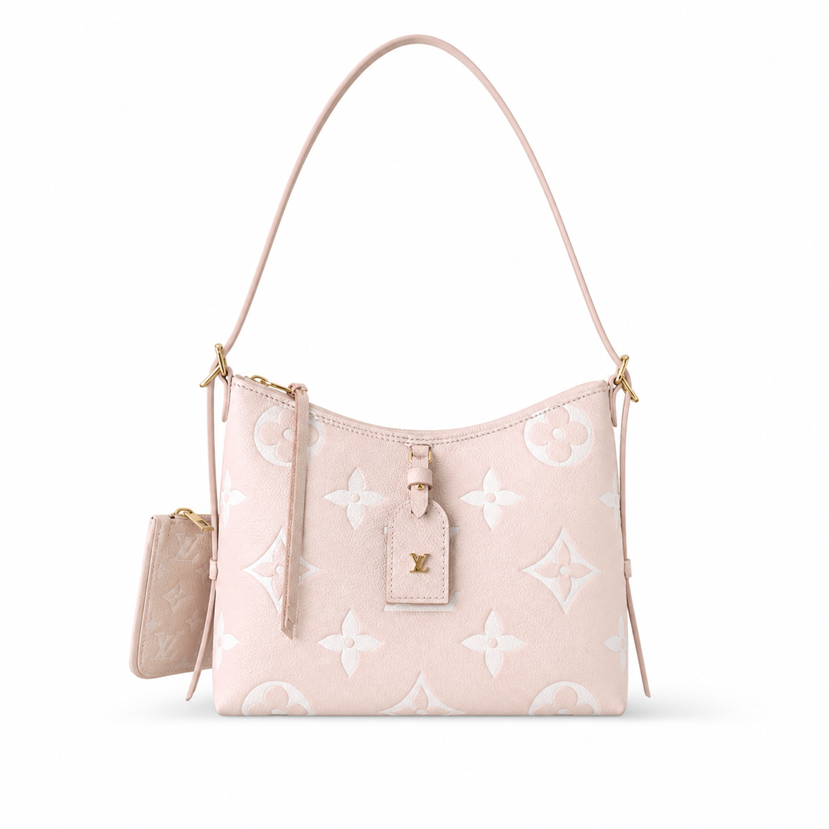 Louis Vuitton CarryAll PM Pink Empreinte Leather Shoulder Bag