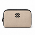 Chanel Natural Linen Camera Bag | Black CC Appliqué, Black Leather Trim & CHANEL Zip Pulls