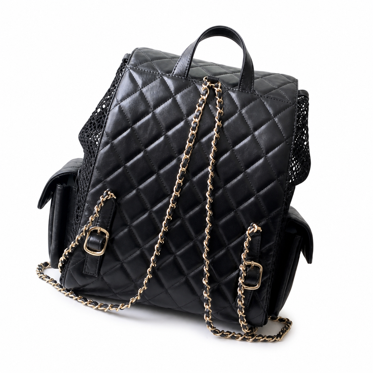 Chanel Classic Quilted Backpack | CC Hardware & Gold Chain Straps — 31cm