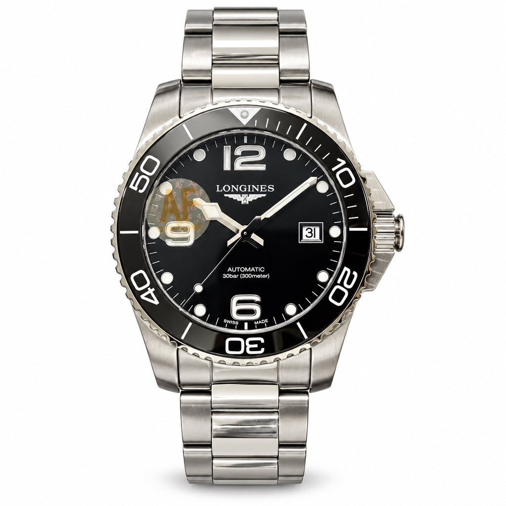 Longines HydroConquest – Black Dial Ceramic Bezel Steel Bracelet 300m