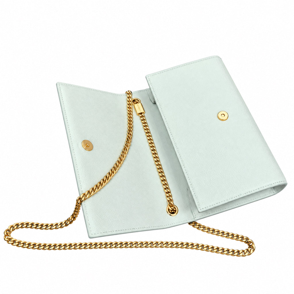 Saint Laurent YSL Kate Chain Bag – Ice Blue Leather