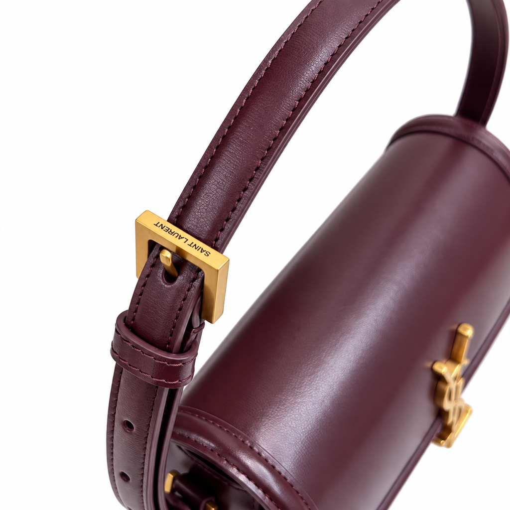 Saint Laurent YSL Solferino Shoulder Bag – Burgundy Leather