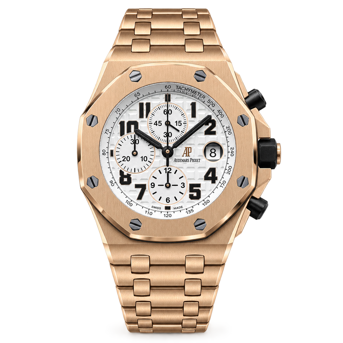Audemars Piguet Royal Oak Offshore Chronograph Rose Gold White Dial