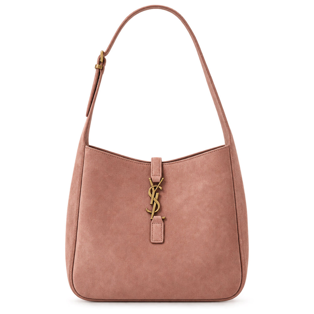 Saint Laurent YSL Le 5 à 7 Hobo – Rose Suede Gold