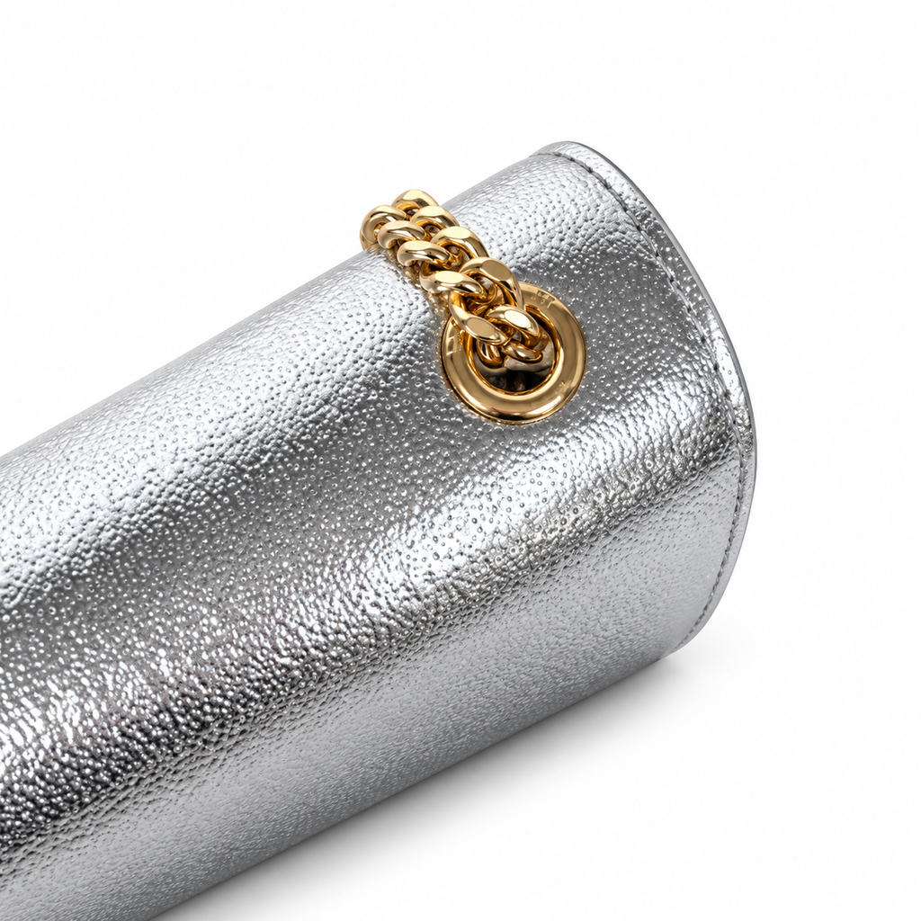 YSL Kate Chain Wallet Silver
