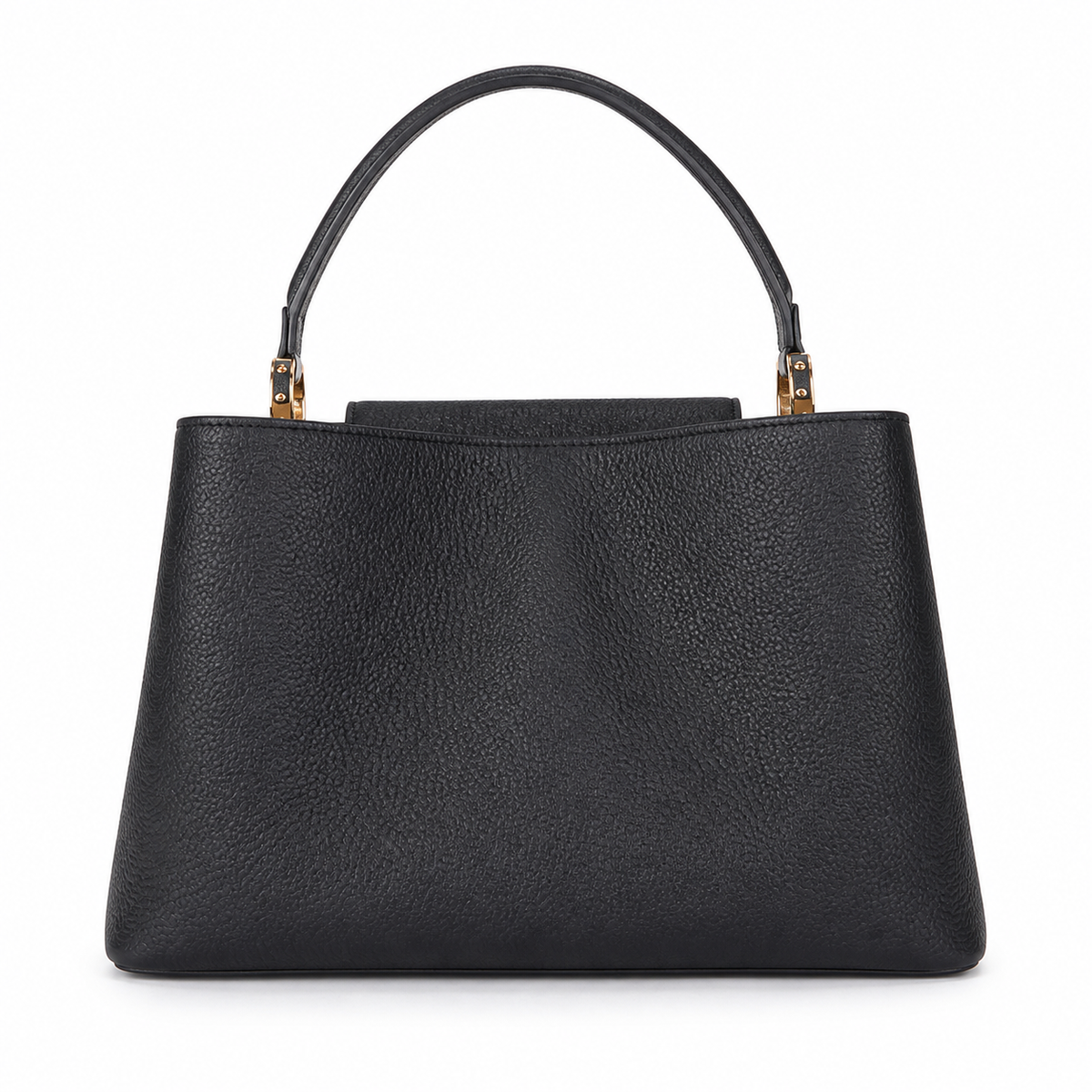 Louis Vuitton Capucines MM — Taurillon Leather in Noir with Gold LV Lock & Vachetta Trim