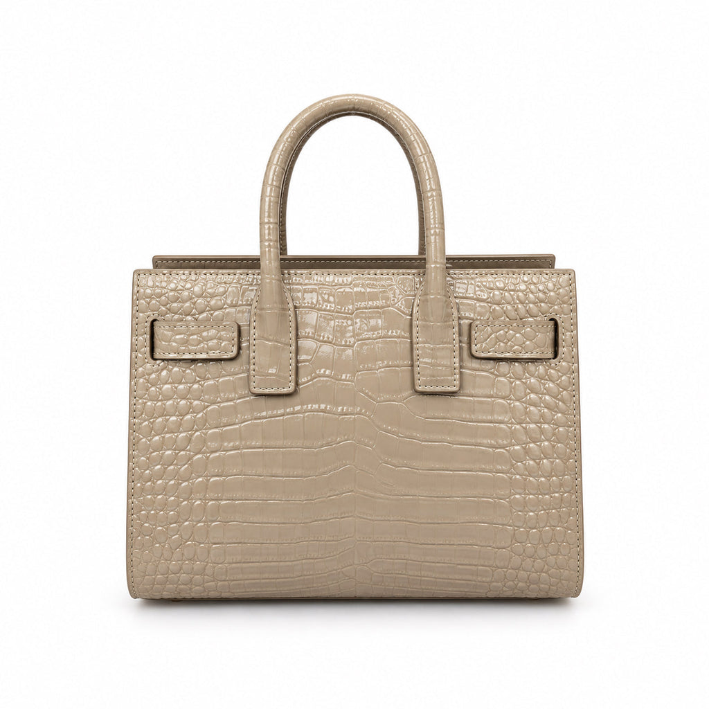 Saint Laurent Sac de Jour Bag – Beige Croc Embossed