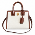 Burberry Ivory & Brown Monogram Top Handle Bag