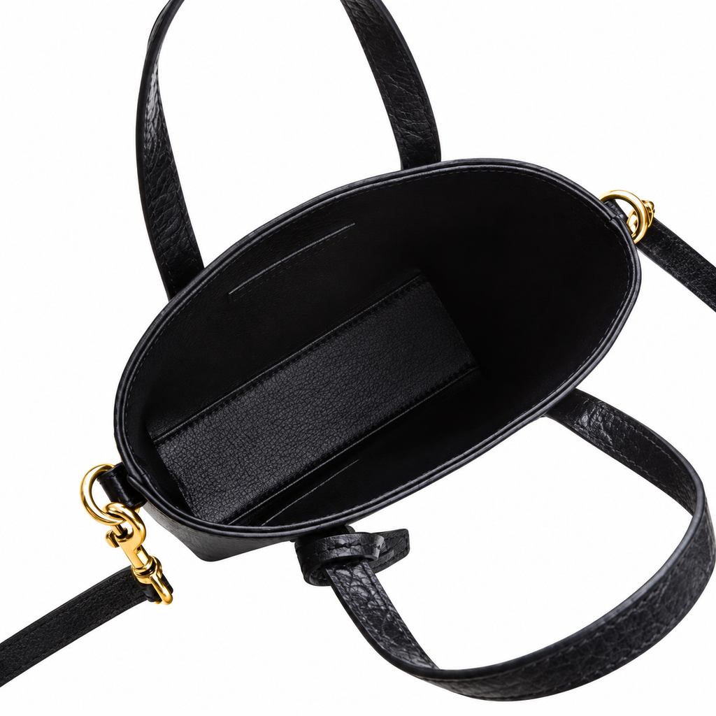 Saint Laurent YSL Mini Croc Bag – Black Embossed Leather