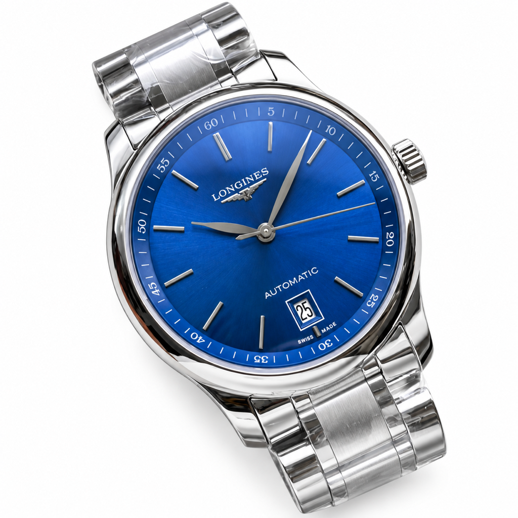 Longines Master Collection Blue Dial Date Steel Bracelet Automatic Watch