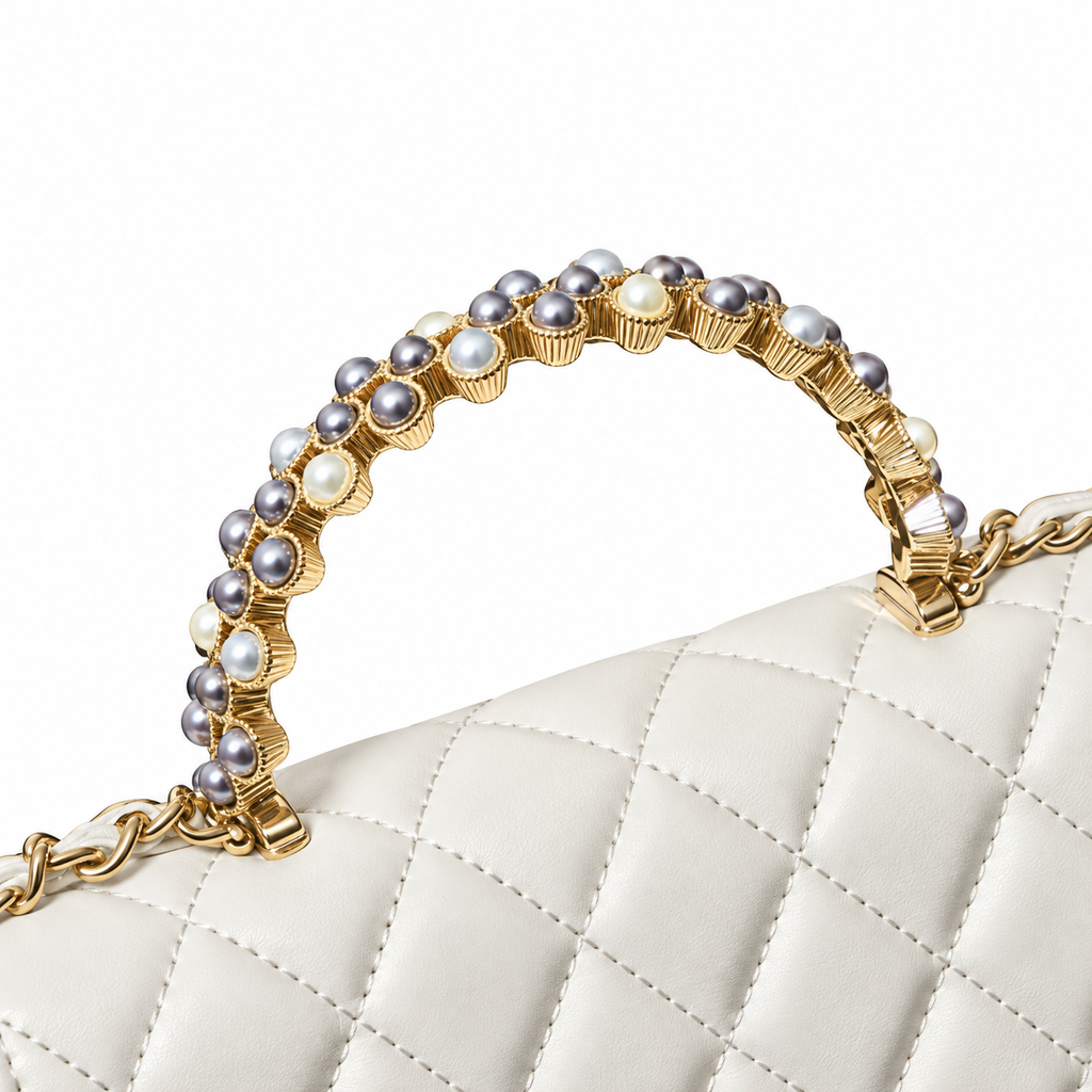 Chanel Quilted Leather Trim Mini Bag 18×11×6cm