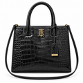 Burberry TB Monogram Black Croc-Effect Handbag