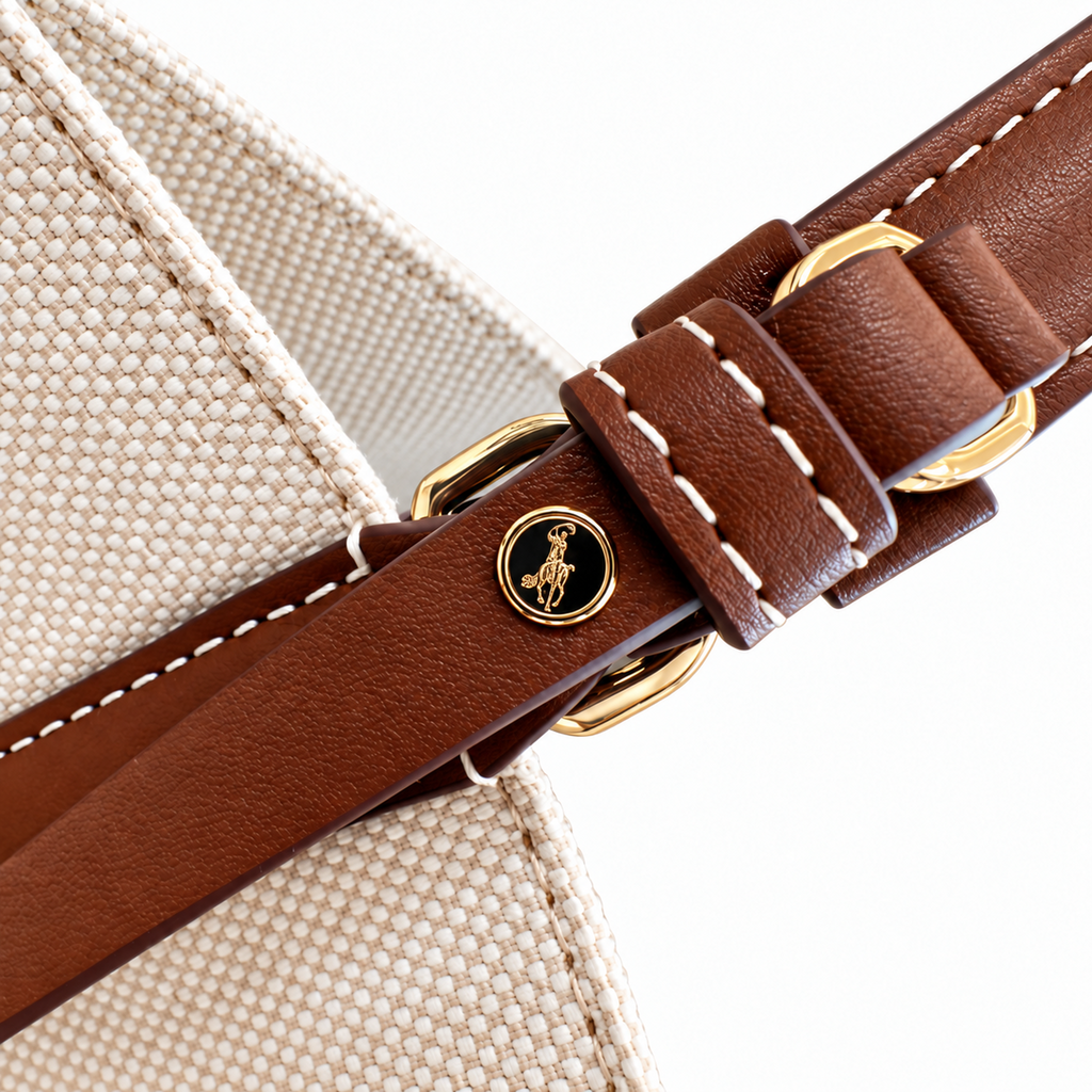 Burberry Circular Logo Cream Crossbody Tote
