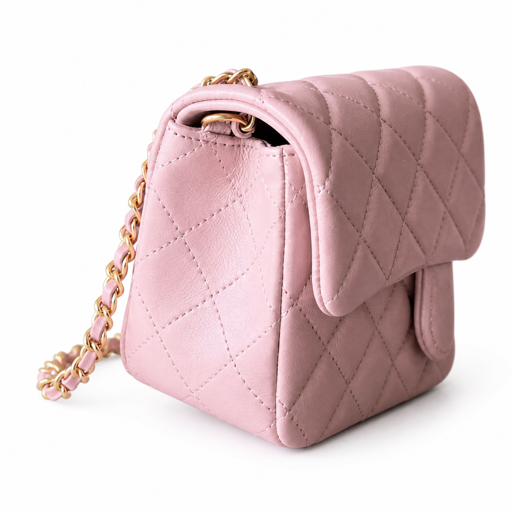 Chanel Classic Flap Bag | CC Turn-Lock Gold Chain Lambskin Satin Interior — 13x20cm