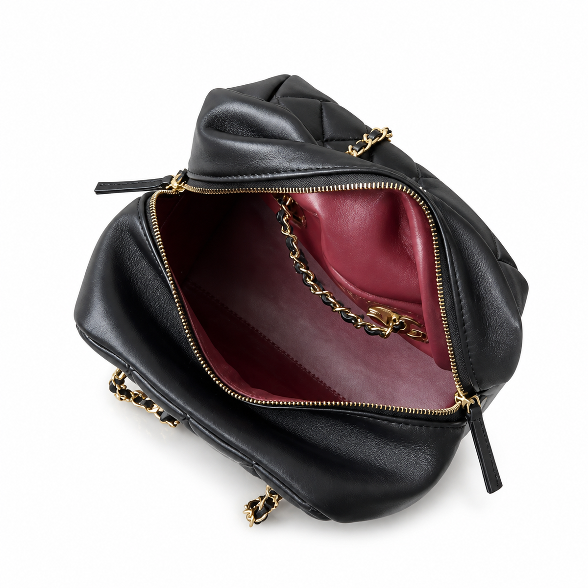 Chanel Black Quilted Double-Chain Backpack