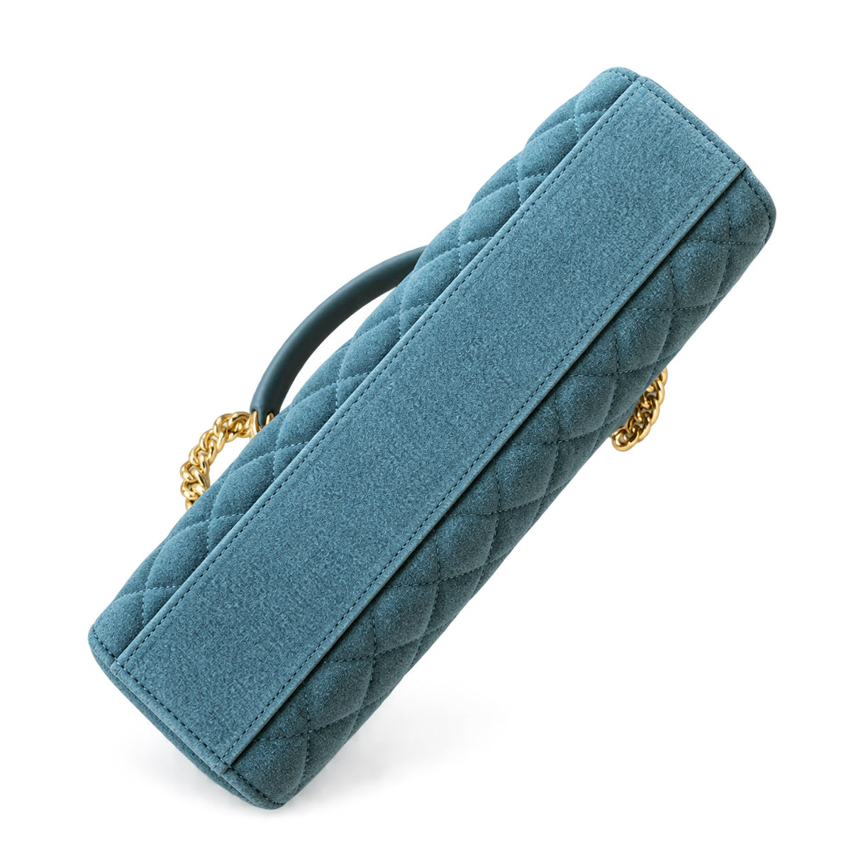YSL Envelope Medium Bag – Teal Quilted Suede