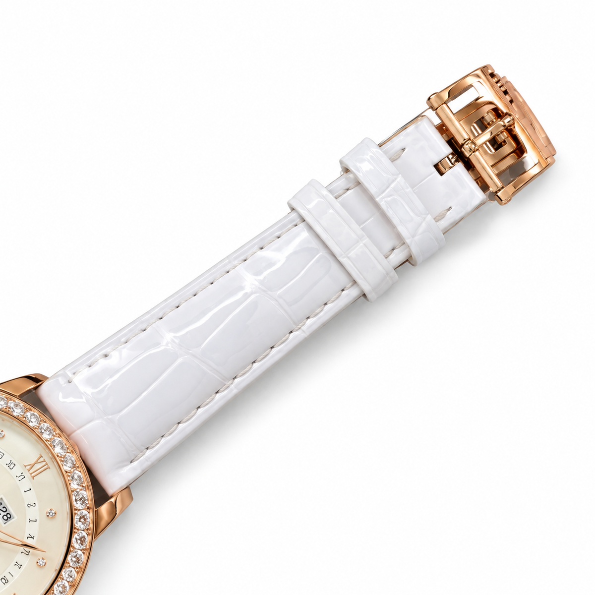 Blancpain Villeret Moonphase Full Calendar Rose Gold Diamond Bezel Ladies Watch