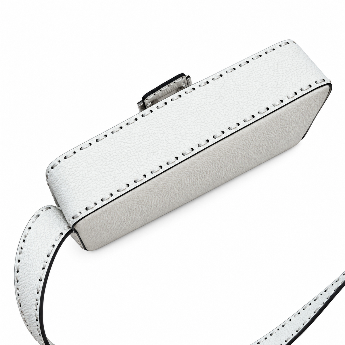 Fendi FF Shoulder Bag – Jacquard Canvas & Leather Trim, Buckle Closure, 26cm