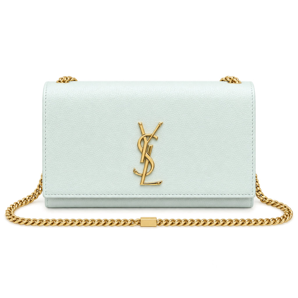 Saint Laurent YSL Kate Chain Bag – Ice Blue Leather