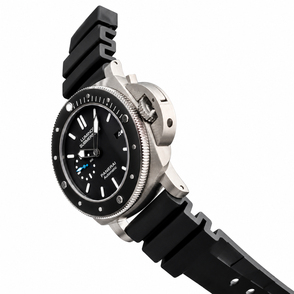 Panerai Submersible Automatic 44mm Men's Steel Watch Green Dial