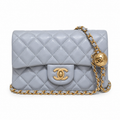 Chanel Classic Flap Bag | CC Turn-Lock Leather Chain Satin Interior — 20x13cm