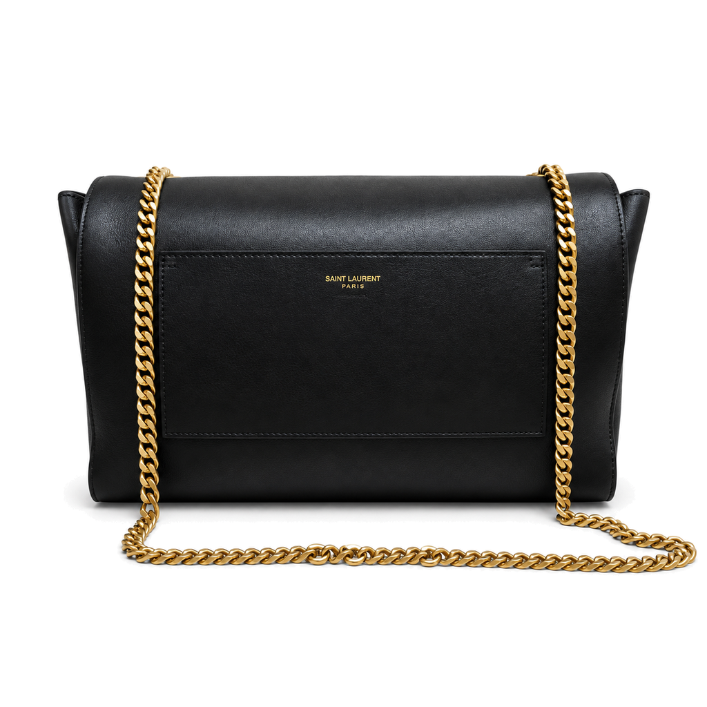 Saint Laurent YSL Kate Large Chain Bag – Black Leather