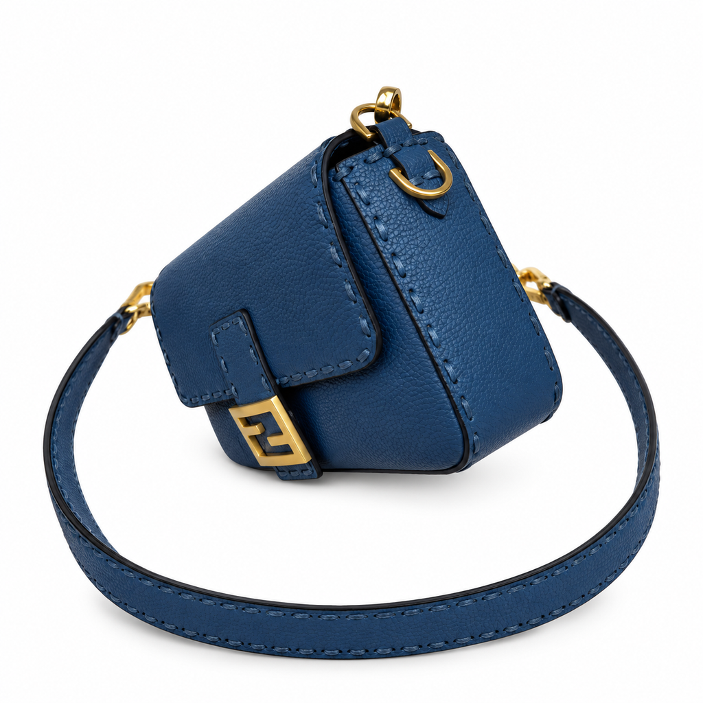 Fendi FF Shoulder Bag – Jacquard Canvas & Leather Trim, Flap Closure, 26cm