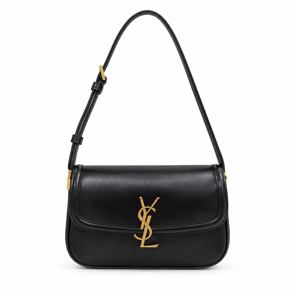 Saint Laurent YSL Solferino Shoulder Bag – Black Leather