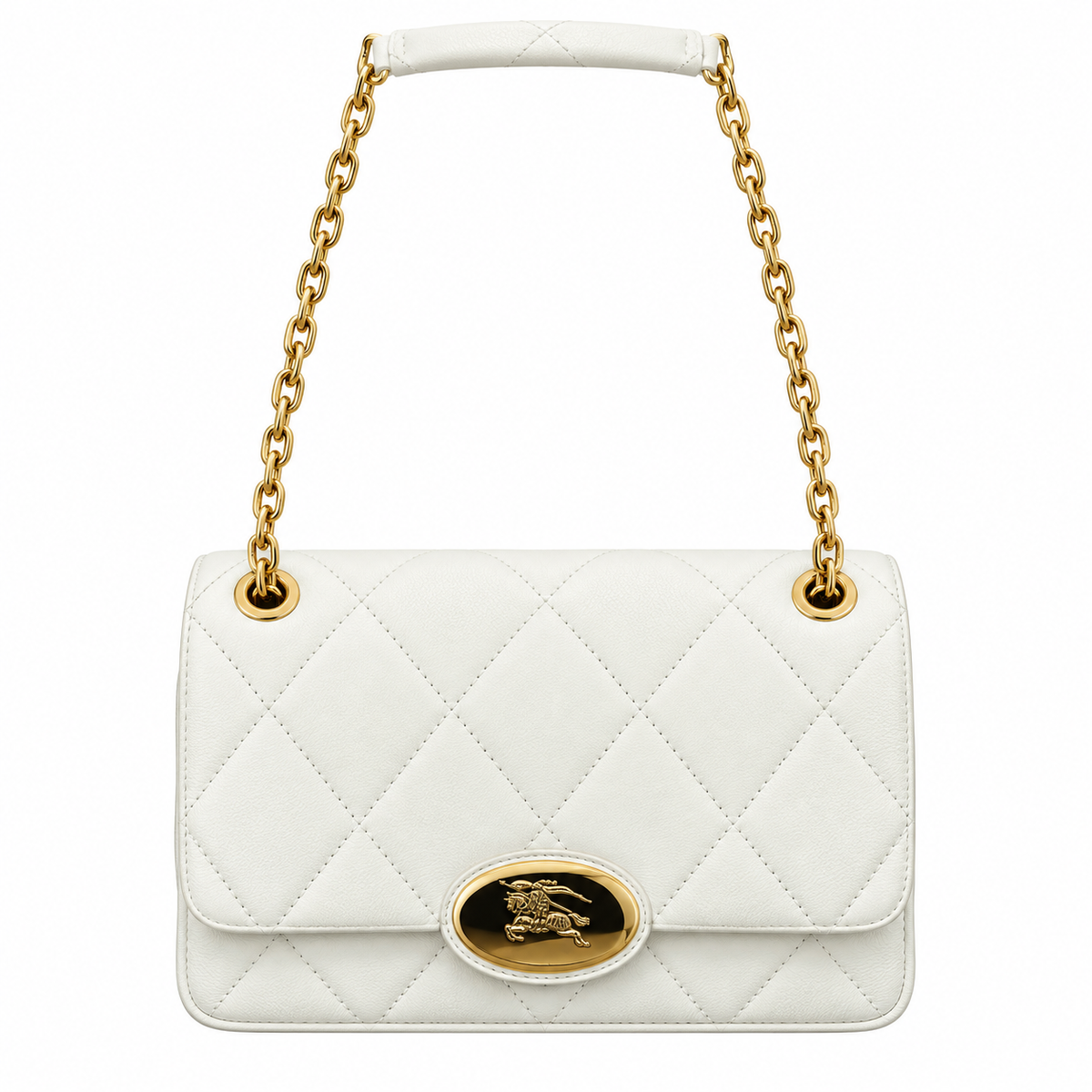 Burberry Ivory Radiance Quilted Chain Bag
