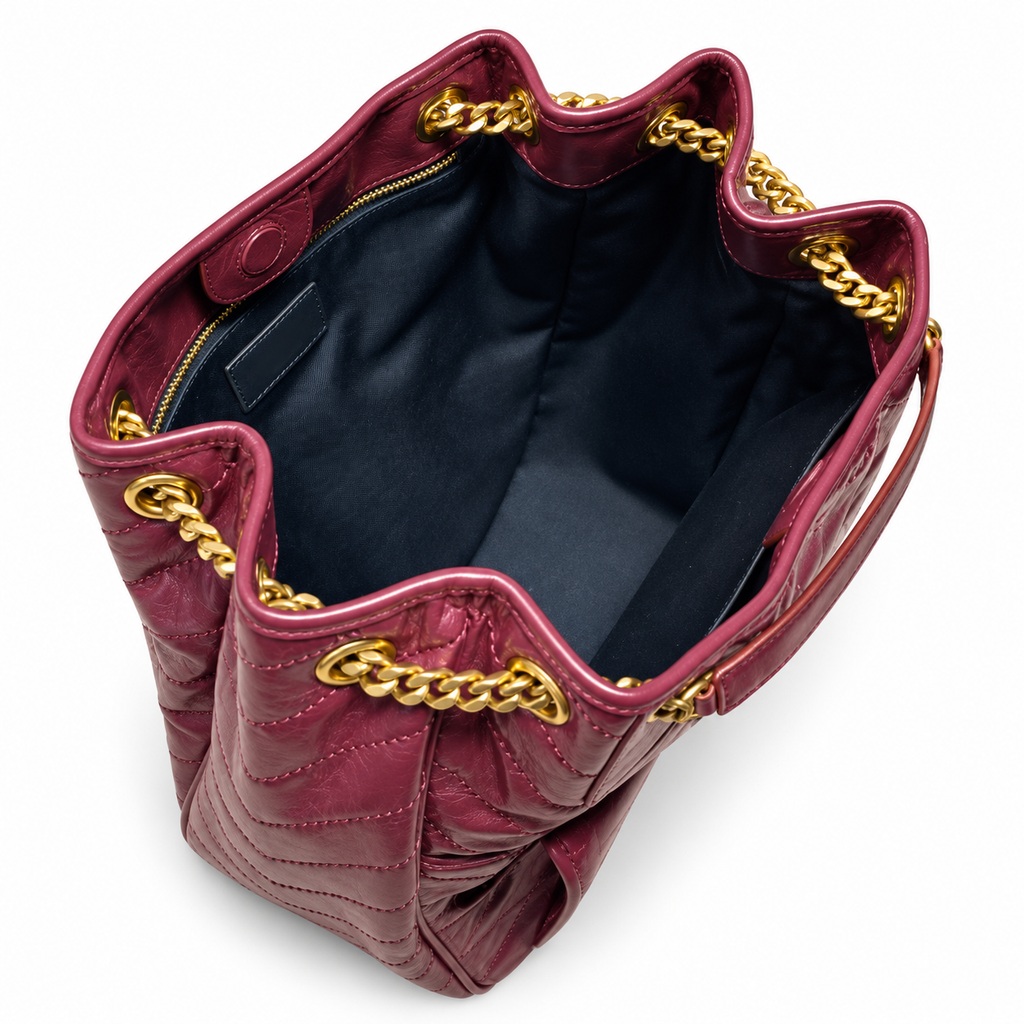 Balenciaga Crush Quilted Tote Bag in Bordeaux