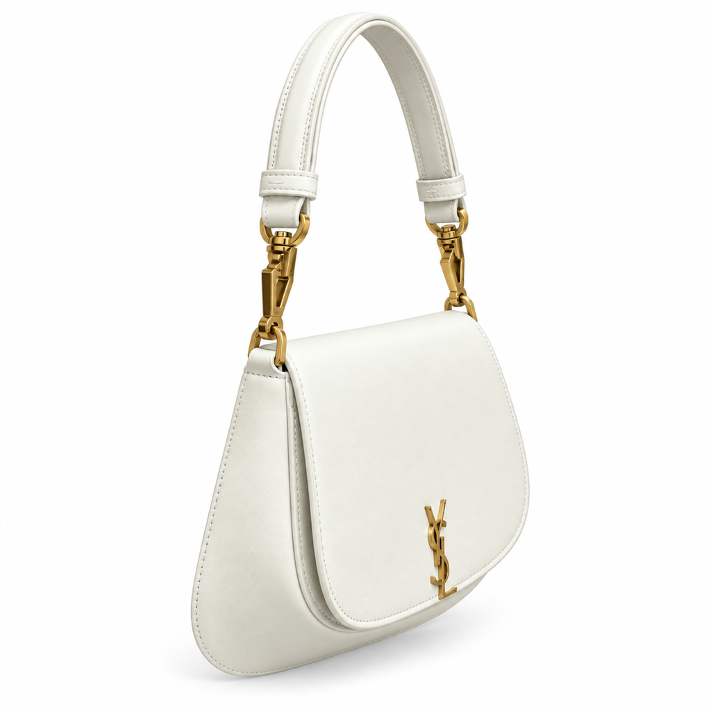Saint Laurent YSL Voltaire Shoulder Bag – White Leather