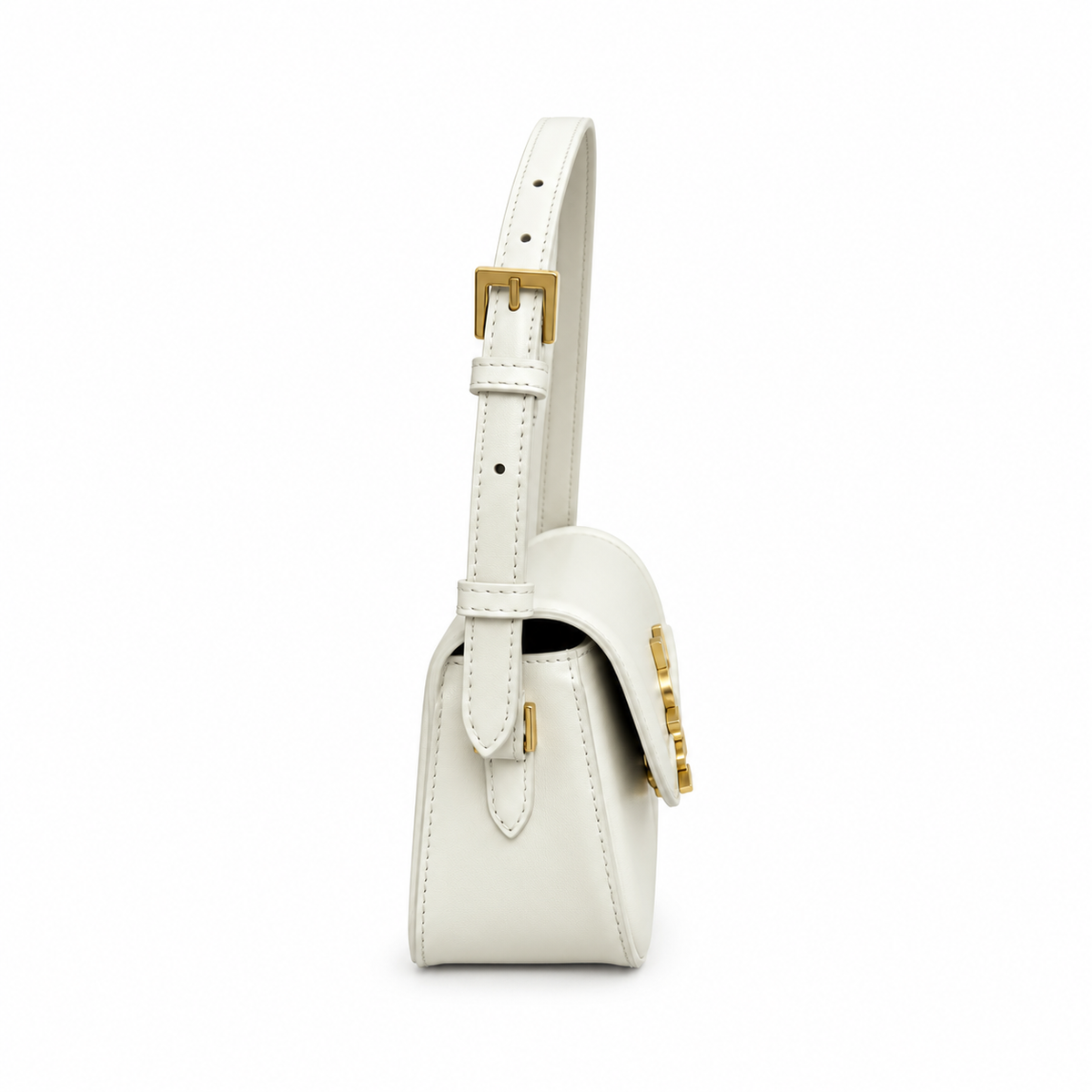 YSL Solferino Small Leather Shoulder Bag Ivory