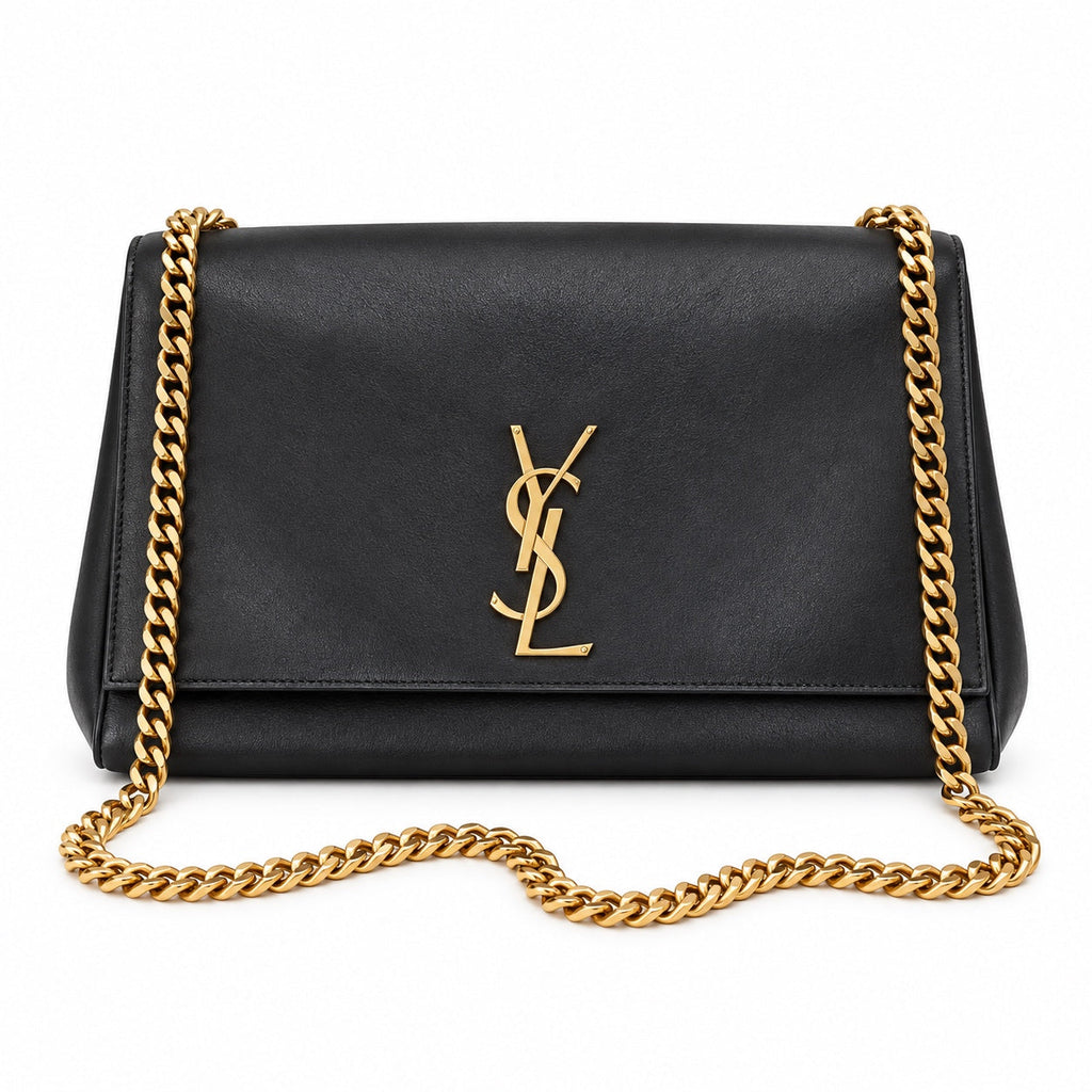 Saint Laurent YSL Kate Large Chain Bag – Black Gold