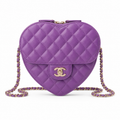 Chanel Heart Bag Lavender Purple Quilted Lambskin | Gold CC Turn-Lock — 18cm