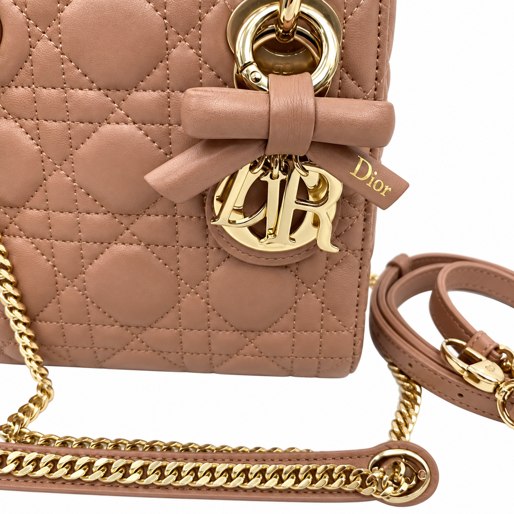 Dior Cannage Quilted Crossbody Flap Bag 17cm
