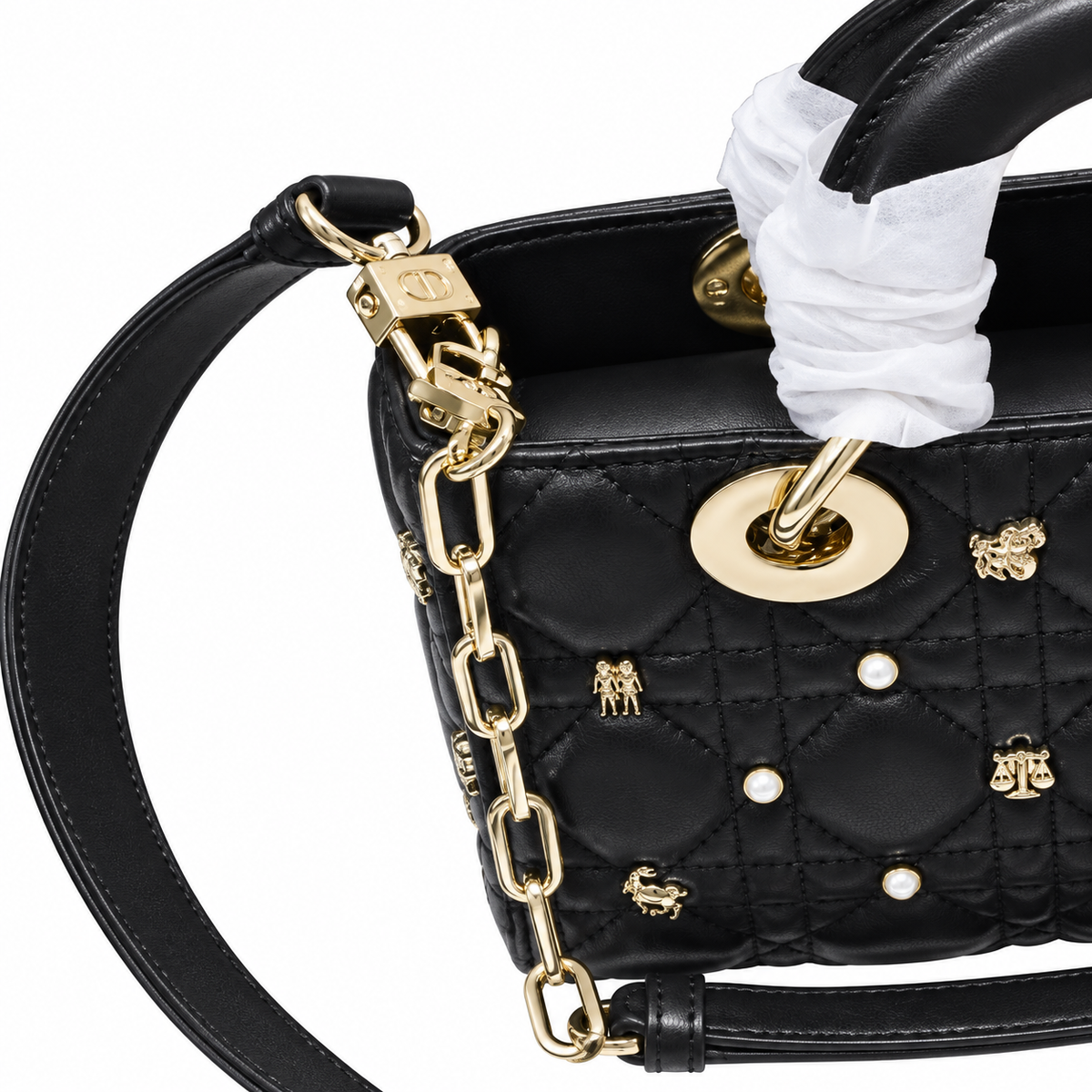 Dior Cannage Quilted Baguette Shoulder Bag 22cm