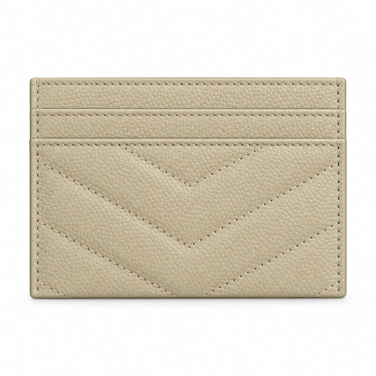 YSL Cassandre Card Holder – Cream Chevron
