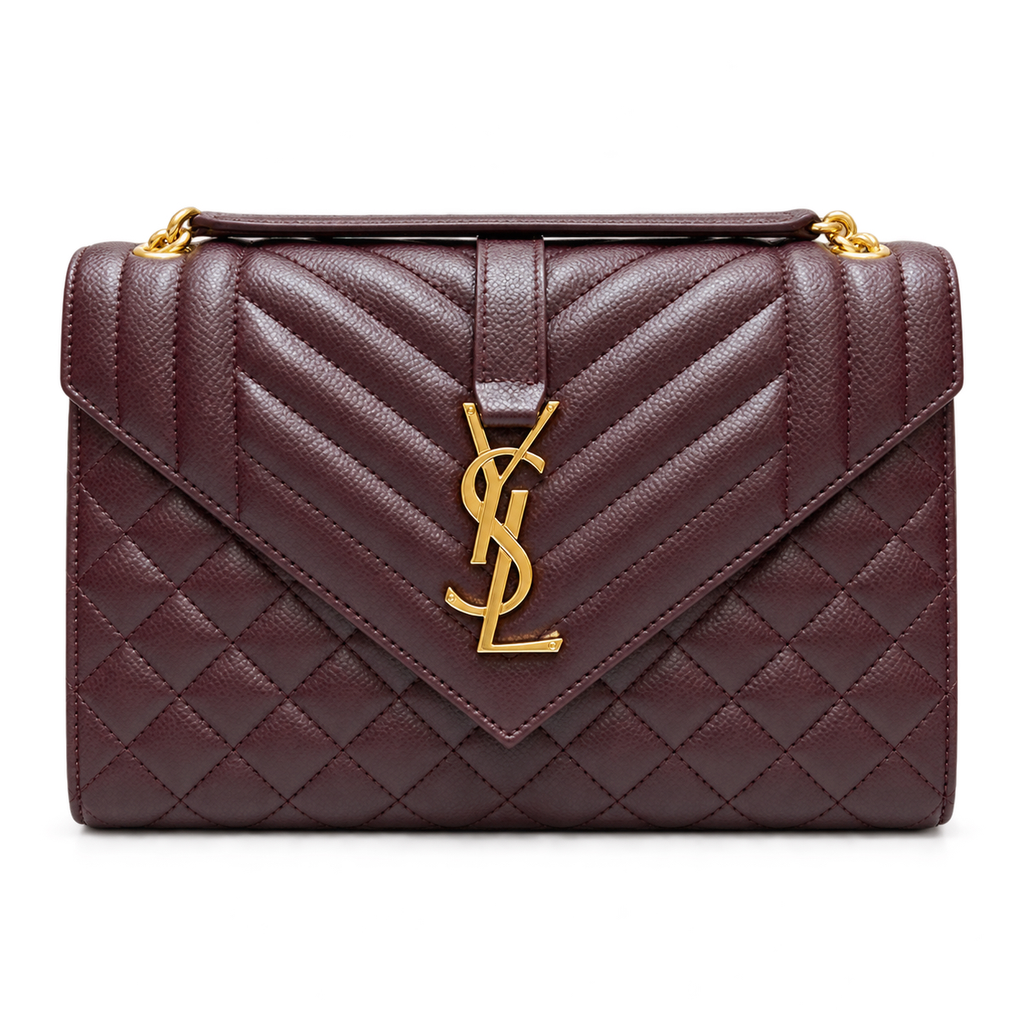 Saint Laurent YSL College Medium – Burgundy Gold