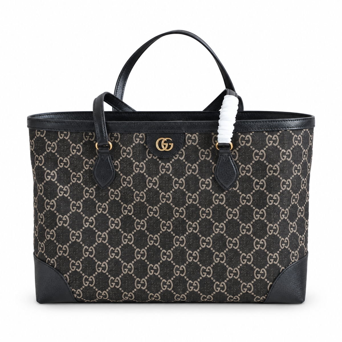 Gucci Ophidia GG Denim Medium Tote Bag Black