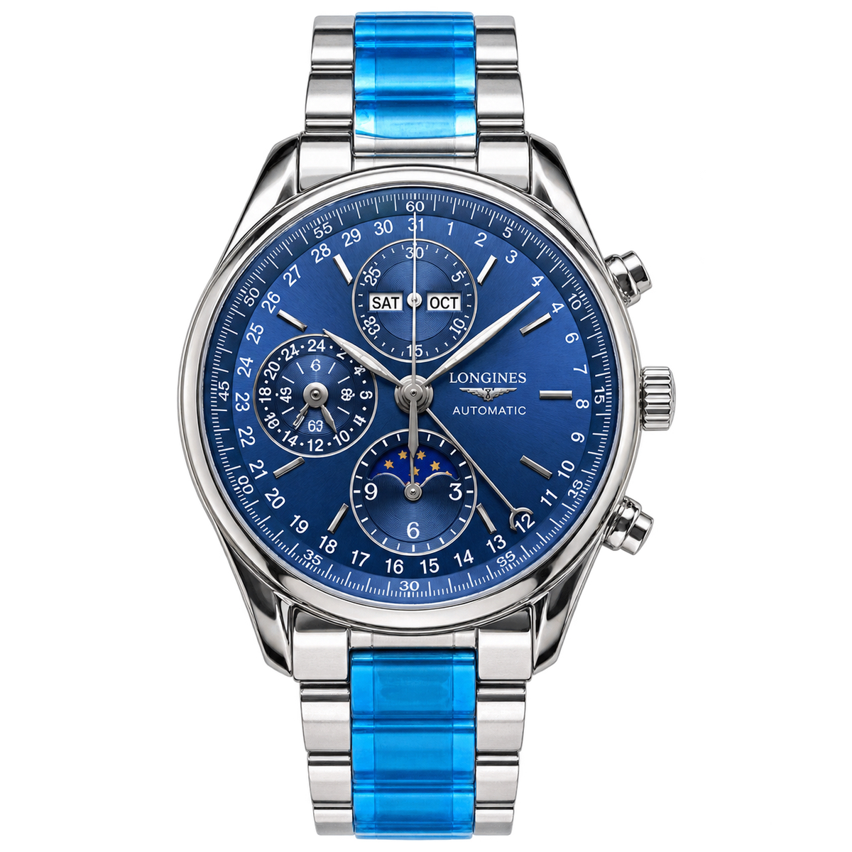 Longines Master Collection Moonphase Chronograph Blue Dial