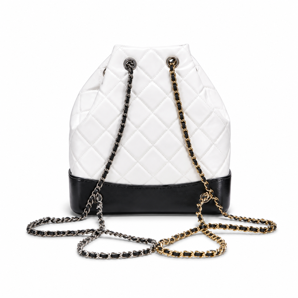 Chanel Gabrielle Quilted Calfskin Backpack | White & Red Interior — 24cm