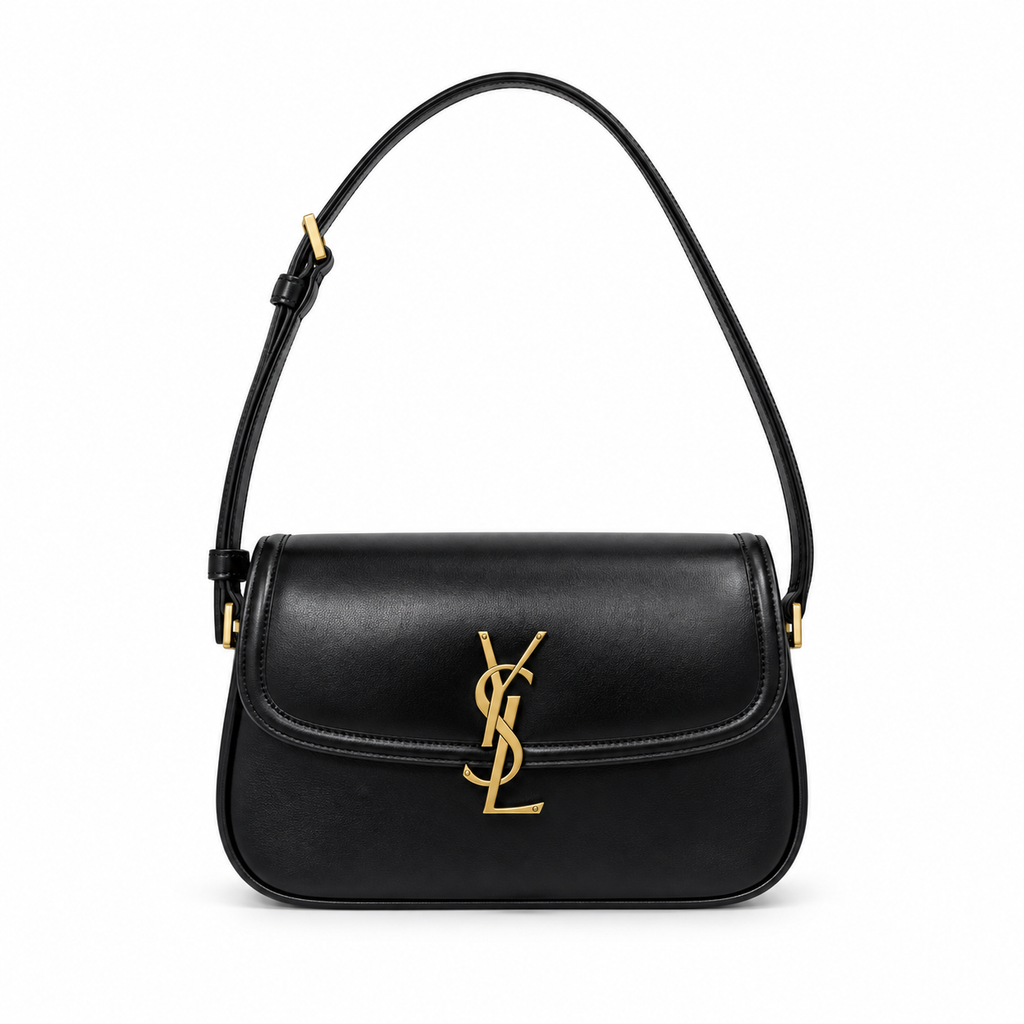 Saint Laurent YSL Solferino Shoulder Bag – Black Leather