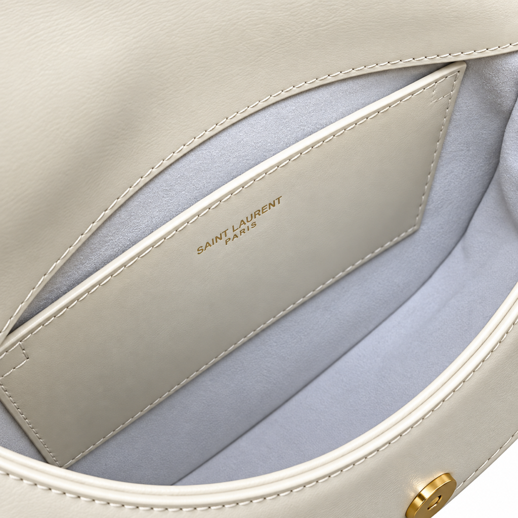 Saint Laurent YSL Voltaire Shoulder Bag – White Leather