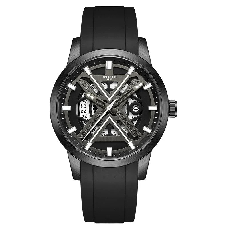WLSTH Skeleton Sport Watch 41mm | Bold X-Dial Men's Timepiece