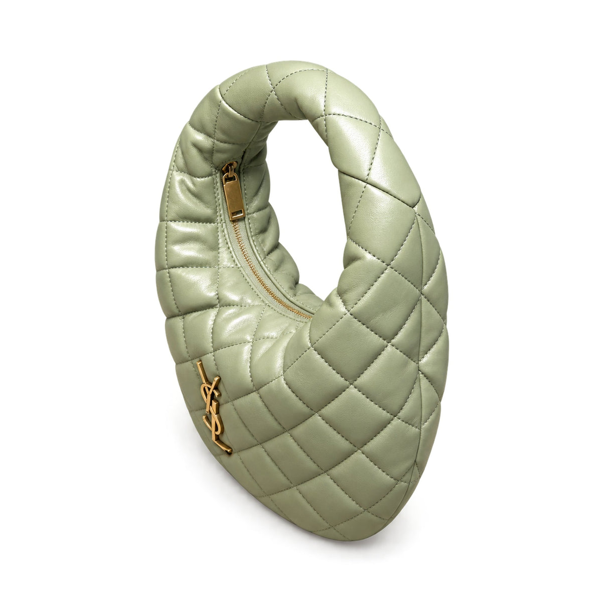 Saint Laurent Baby ICARE Quilted Hobo Bag in Sage Green